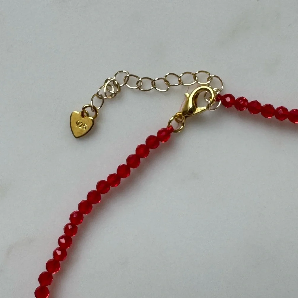 NWOT Tuckernuck Jewelry Red Spinel and Pearl Choker Necklace
